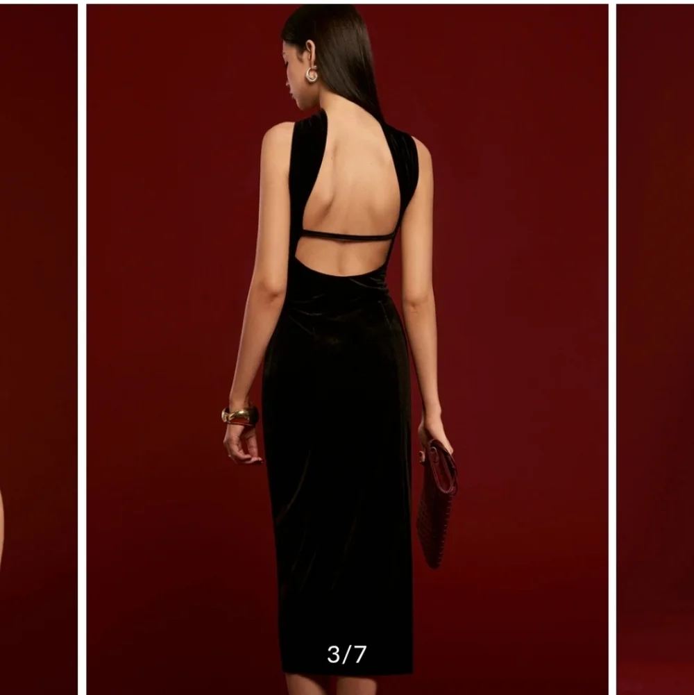 Commense Black Velvet Backless Dress - Picture 3 of 4